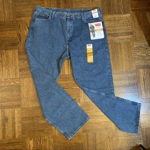 Wrangler Five Star Mens Relaxed Fit 42x32 Medium Wash Denim Blue Jeans - NWT
